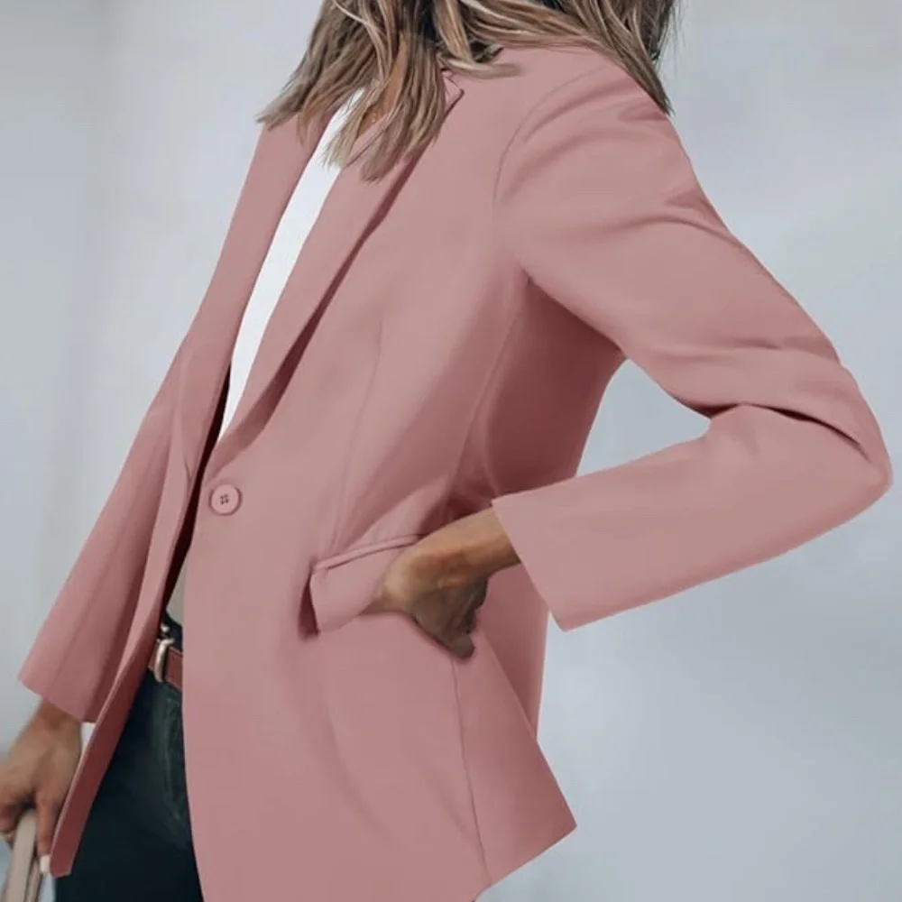 NWT - Nude Pink Slim Fit Blazer | One Button | Business Casual Jacket | Size M - Picture 4 of 7